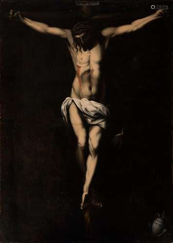 Spanish school; XVII century. "Christ died on the cross...