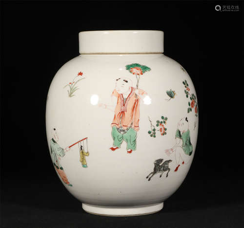 Famille Rose Figural Jar Yongzheng Style