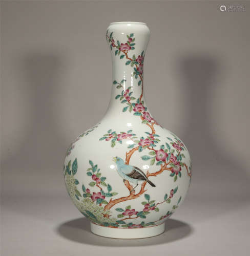 Famille Rose Garlic Head Vase Guangxu Style