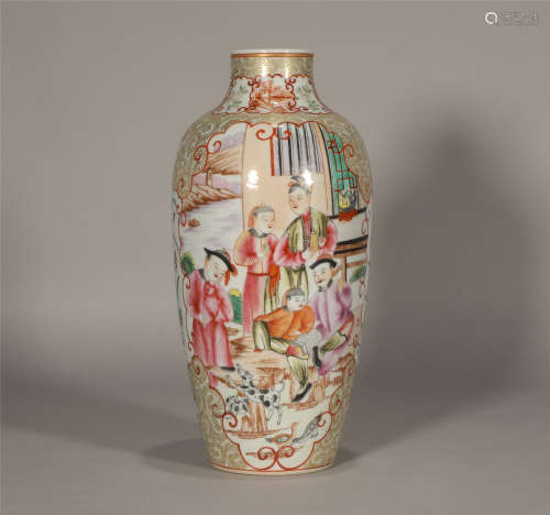 Cantonese Famille Rose Vase Qianlong Style