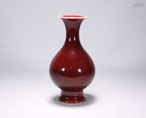 Qing Dynasty kangxilang kiln red glazed jade pot spring bott...