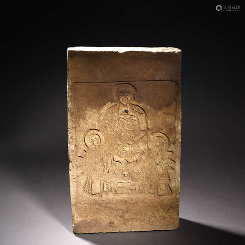 A Carved Brick of Buddha