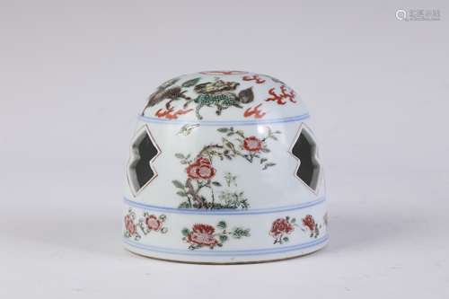 Wucai Glaze Kylin and Flower Censer