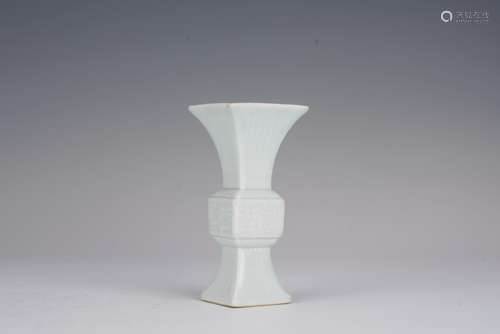 White Glaze Dragon Gu Vase