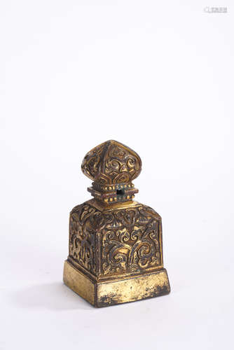 Gilt Bronze Buddhist Seal