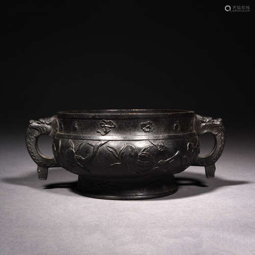 A Bronze Double-Eared Censer