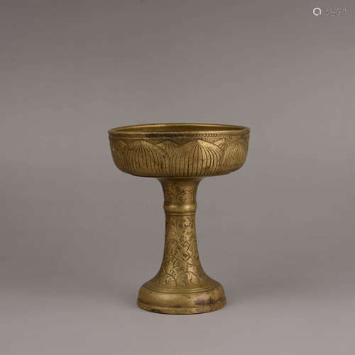 A Bronze Buddhist Candlestick