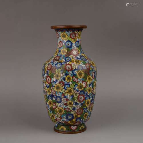 A Cloisonne Enamel Millefleurs Vase