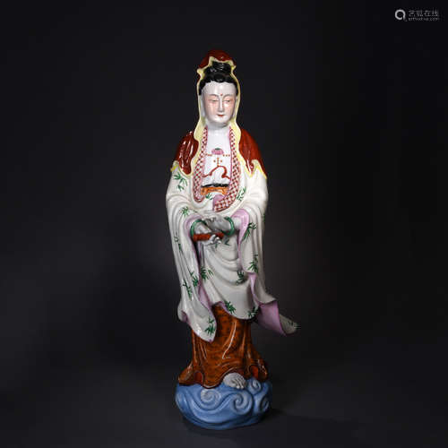 A Famille Rose Figurine of Guanyin