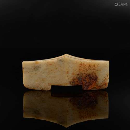 A Carved Russet Jade Sword Fitting