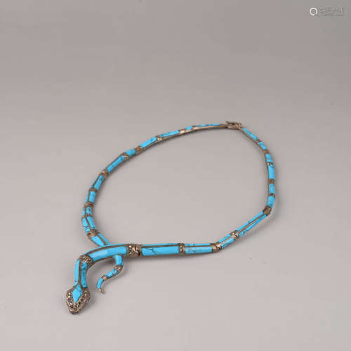 A Piece of Turquoise Necklace, Silver