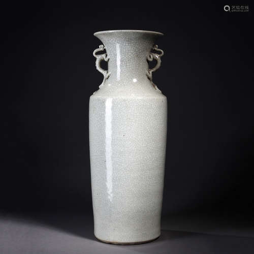 A Ge Type Chilong Double-Eared Vase