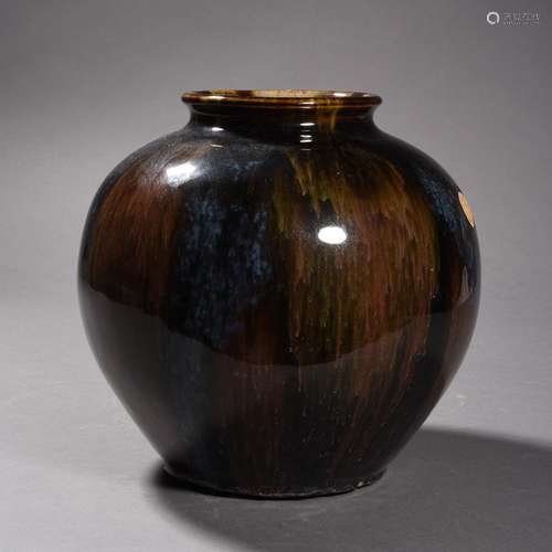 A Flame-Glaze Ovoid Jar