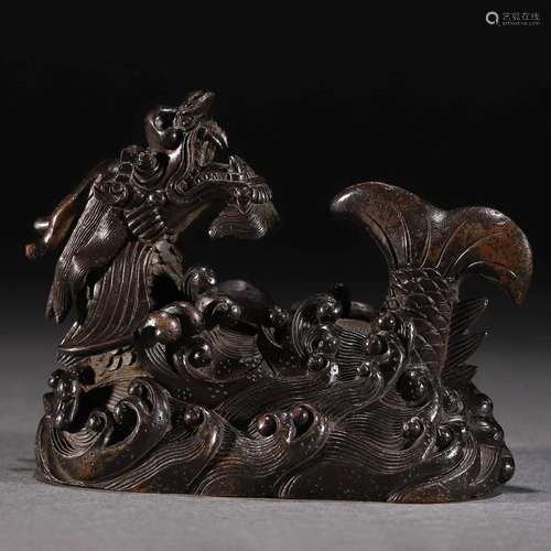 BRONZE CARP-DRAGON PAPER WEIGHT