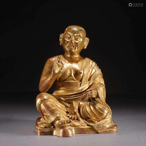 GILT BRONZE FIGURE OF GURU