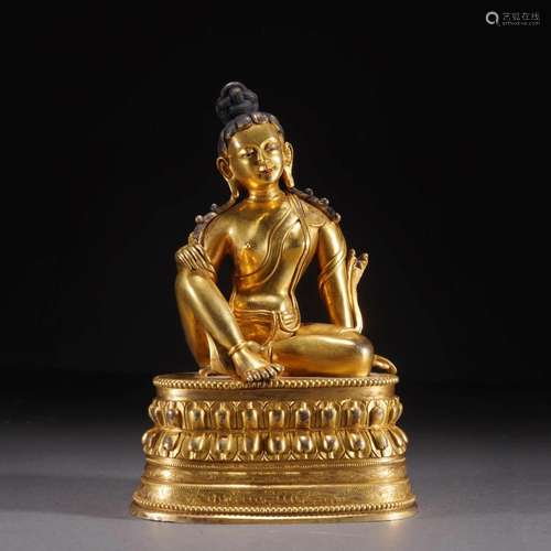 GILT BRONZE FIGURE OF BUDDHA