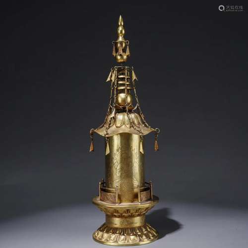 SILVER GILDING BUDDHA STUPA