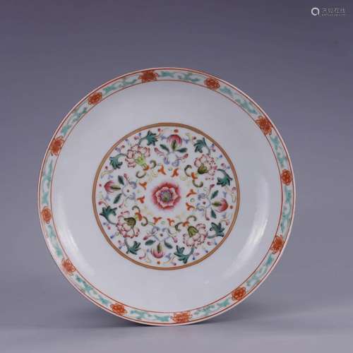 FAMILLE ROSE LOTUS PLATE