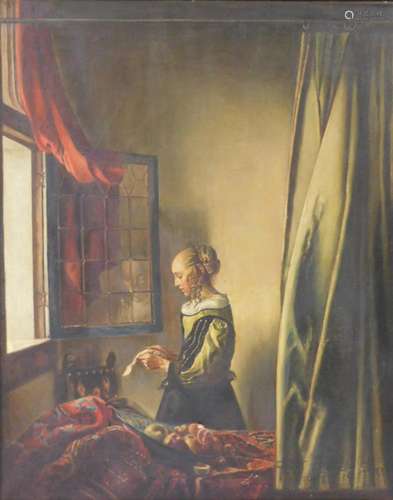 Nach Johannes VERMEER (XIX - XX). Brieflesendes Maedchen.