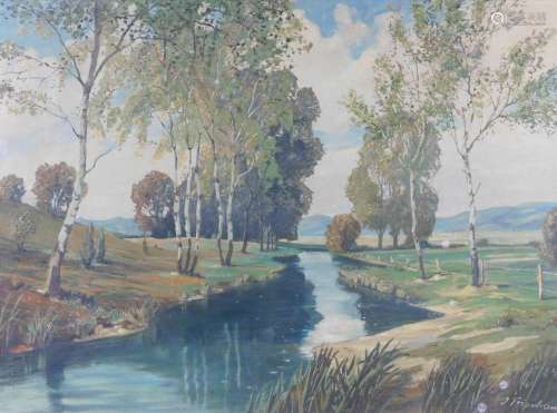 J. TRIESTRAM (XX). Fluss mit Birken