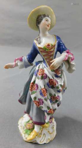 Meissen. Porzellan Figur. Taenzerin.