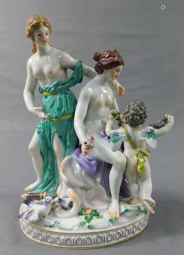 Meissen-Figur. Venus, Amor und Nymphe. Modell G83.