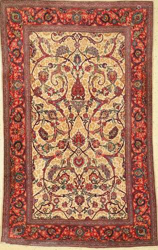 Kashan, Persia, around 1950, wool on cotton, approx. 215