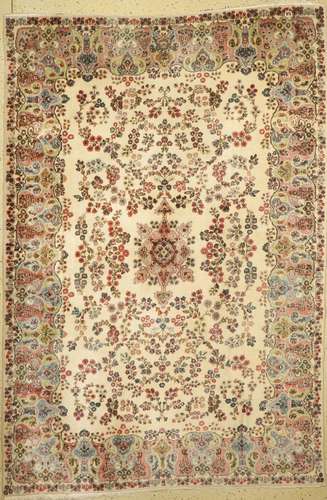 Kerman old, Persia, approx. 60 years, wool on cotton