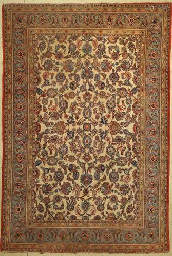 Kashan old, Persia, around 1940, wool on cotton