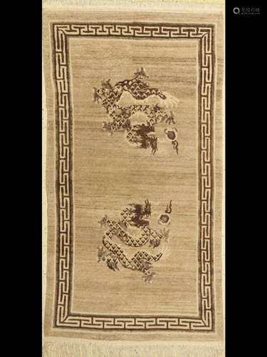 Dragon carpet, Nepal, approx. 50 years, wool on cotton