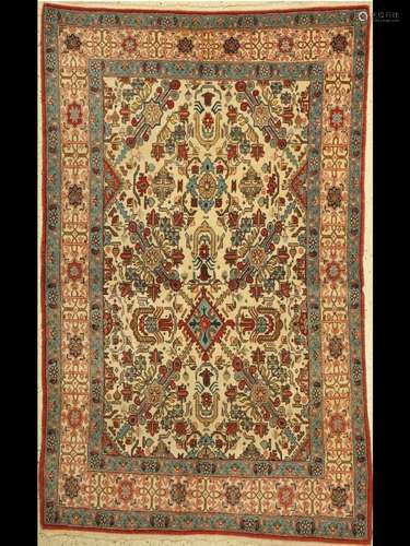 Kashan old, Persia, around 1950, wool on cotton