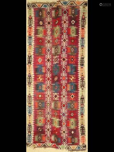 Antique Anatol Kilim, Turkey, around 1900, wool on