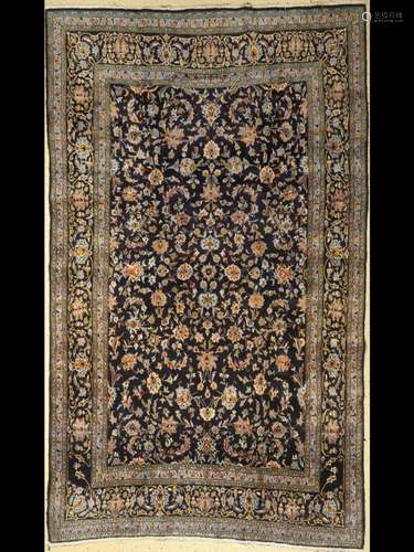 Kashan old, Persia, approx. 60 years, wool on cotton