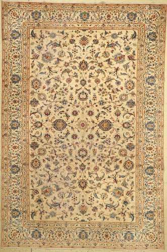 Fine Kashan, Persia, approx. 60 years, wool oncotton