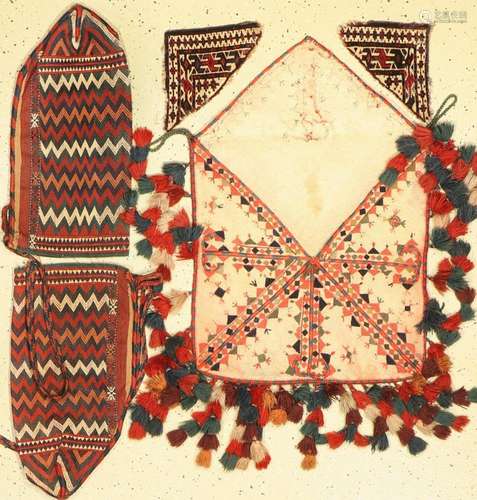 Mixed lot of 5 lots, Turkmenistan, around 1900, wool