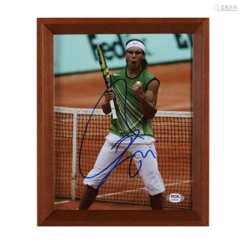 “红土网球之王” 纳达尔 亲笔签名照片（PSA鉴定）