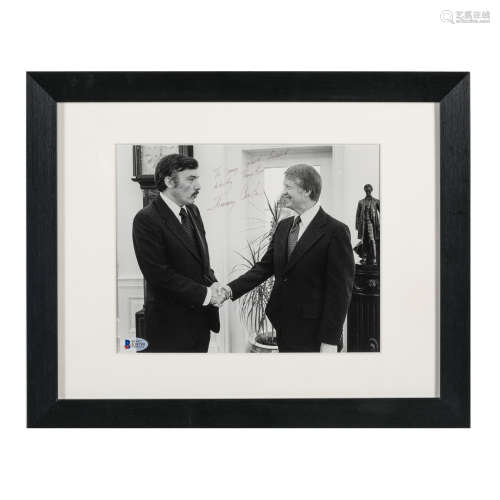 “第39任美国总统” 吉米·卡特 亲笔签名照片（BAS鉴定）