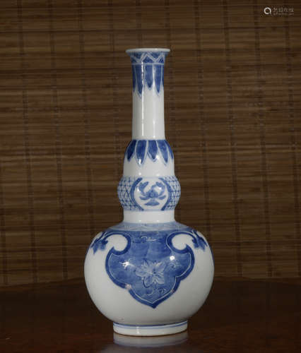 A blue and white vase