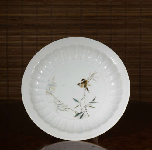 A white glazed dish