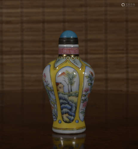 A enamel snuff bottle
