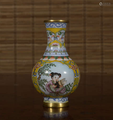 A enamel 'figure' vase
