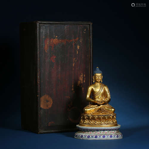 Qing Dynasty,Bronze Gilt Buddha Statue