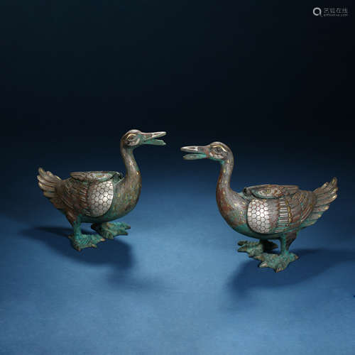 Han Dynasty,Inlaid Gold and Silver Bird-Shaped Ware