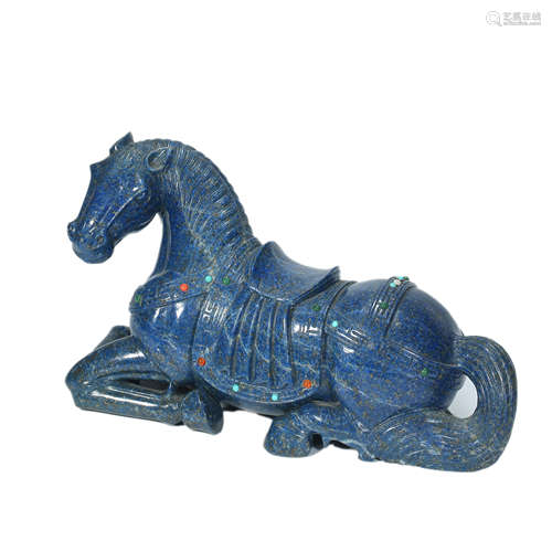 Qing Dynasty,Lapis Lazuli Stone Horse