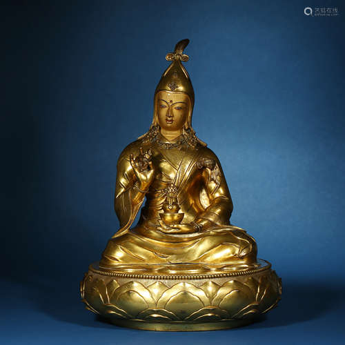 Qing Dynasty,Bronze Gilt Buddha Statue