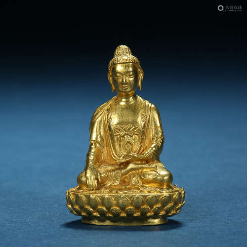 Qing Dynasty,Pure Gold Buddha Statue