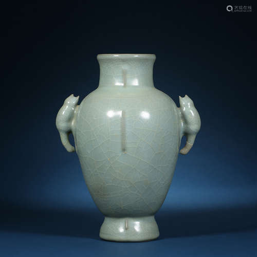 Song Dynasty,Official Kiln Binaural Bottle