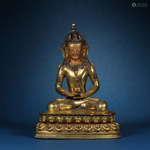 Ming Dynasty, Bronze Gilst Buddha Statue