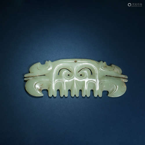 Hongshan Culture,Hooked Cloud-Shaped Jade Pendant