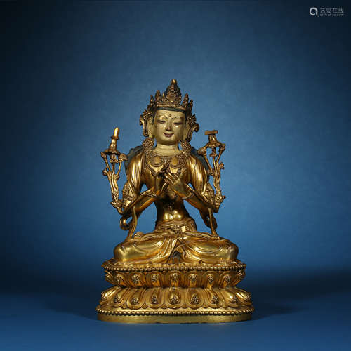 Ming Dynasty, Bronze Gilst Buddha Statue